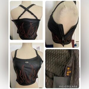 Harley Davidson FLAME Series Leather Halter